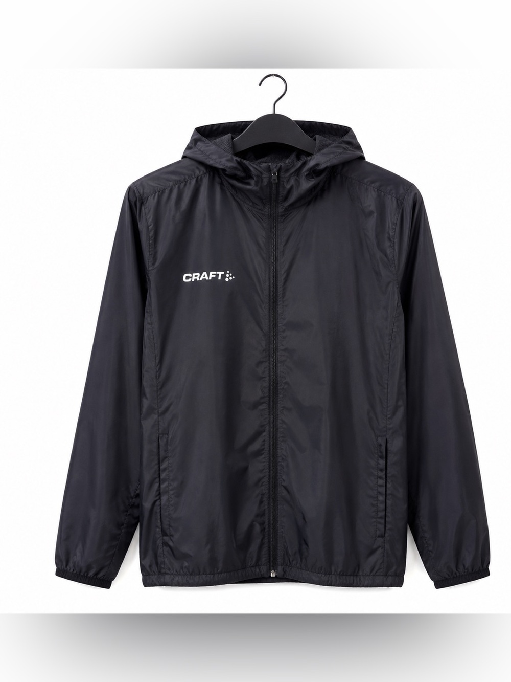 NWT Craft Men’s XXL Black Lightweight Rain Jacket Hooded